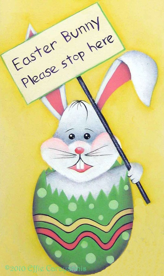 Easter Bunny square signed